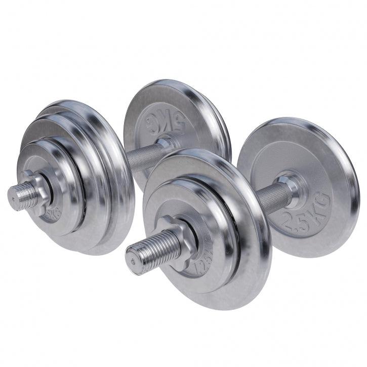 Kurzhantel Set Chrom 30 kg mit Sternverschlüssen