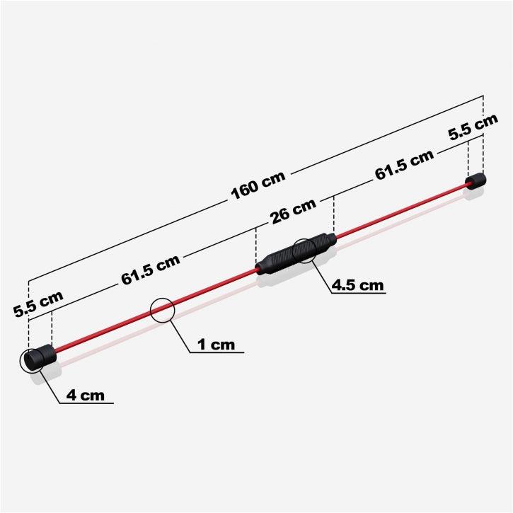 Schwungstab Rot/Schwarz 160 cm